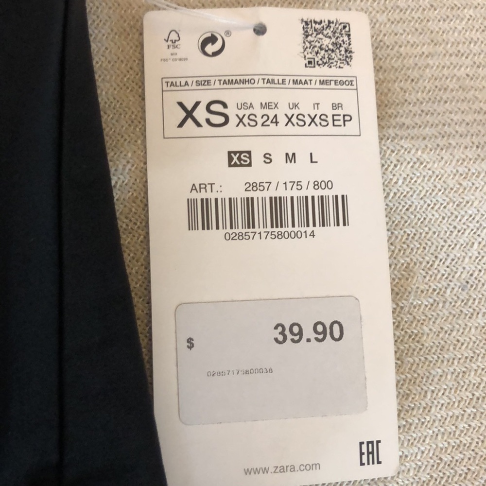 NEW! Zara Basic Off the Shoulder Crop Top Size XS - Picture 5 of 6
